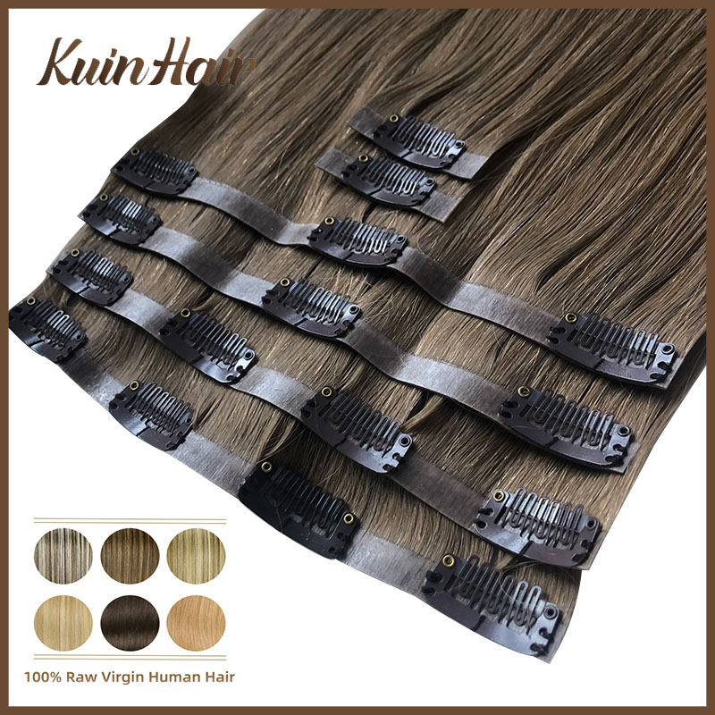 Clip In Hair Piece - Straight Invisible PU Clip In Full