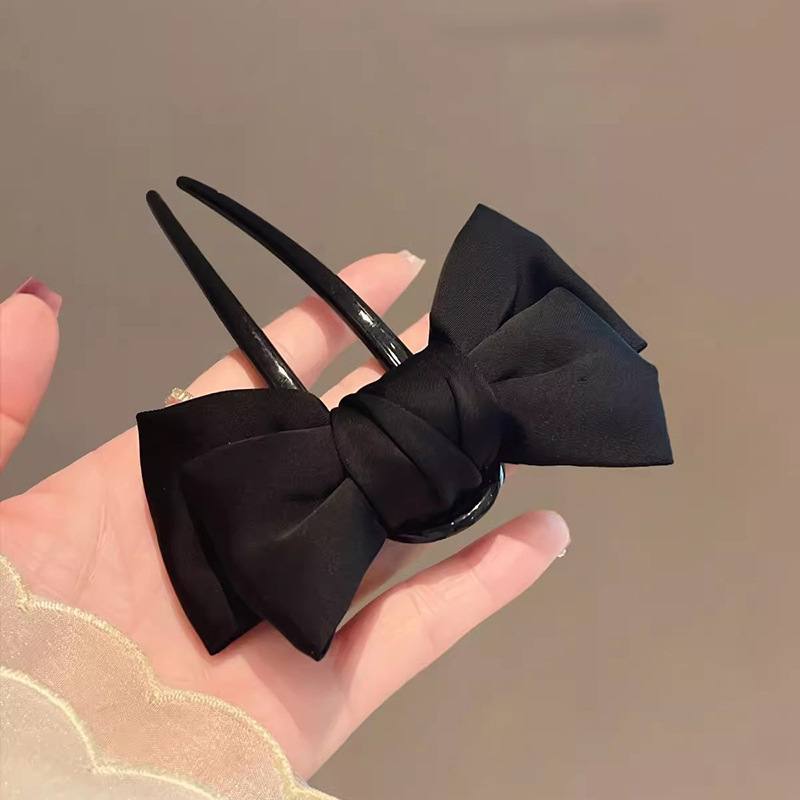 Clip In Hair Piece - Chic Korean-Style Bow U-Shaped Hair Clip
