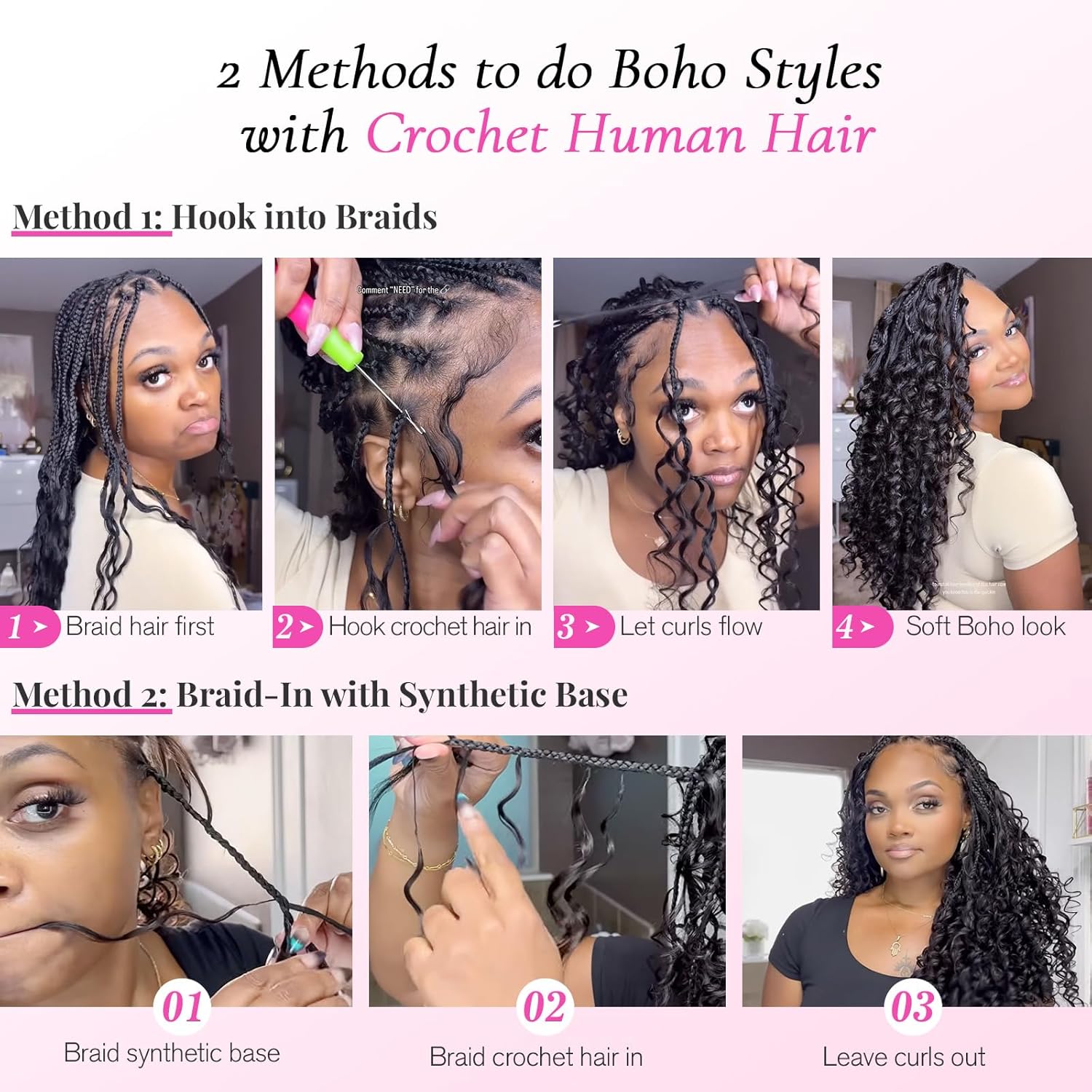 Crochet Human Hair Lightweight - огляд і ціна Hair Care Curly Hair
