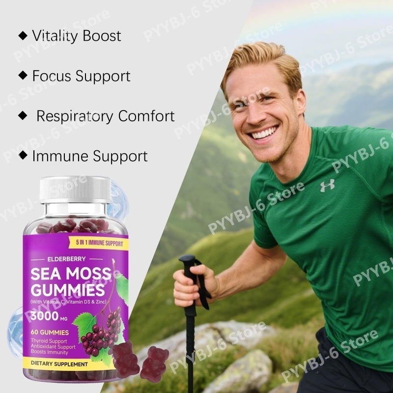 Elderberry Sea Moss Gummies wi - огляд і ціна Hair Care Zinc
