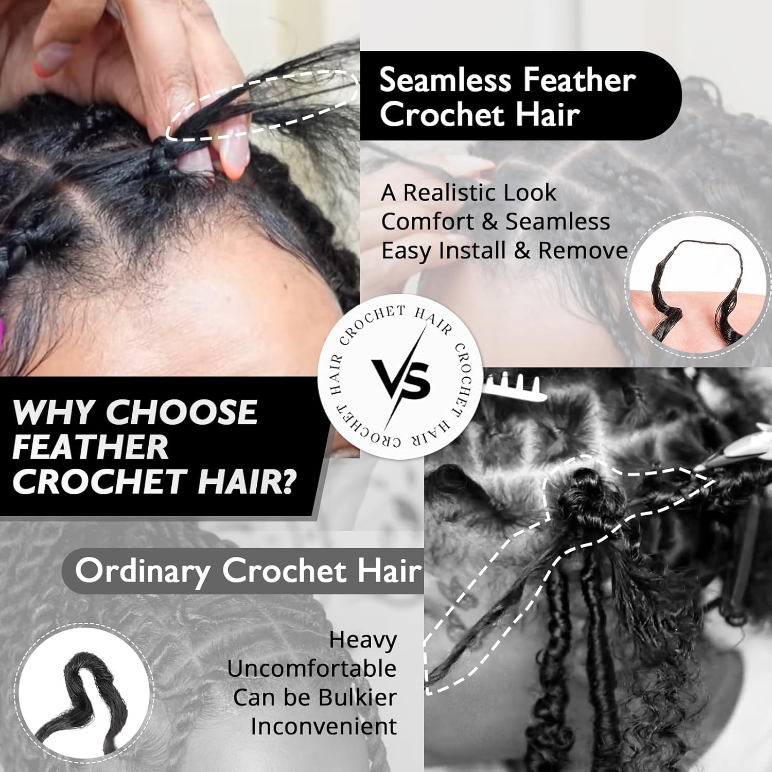 100% Human Hair Feather Croche - огляд і ціна Hair Care Curly Hair