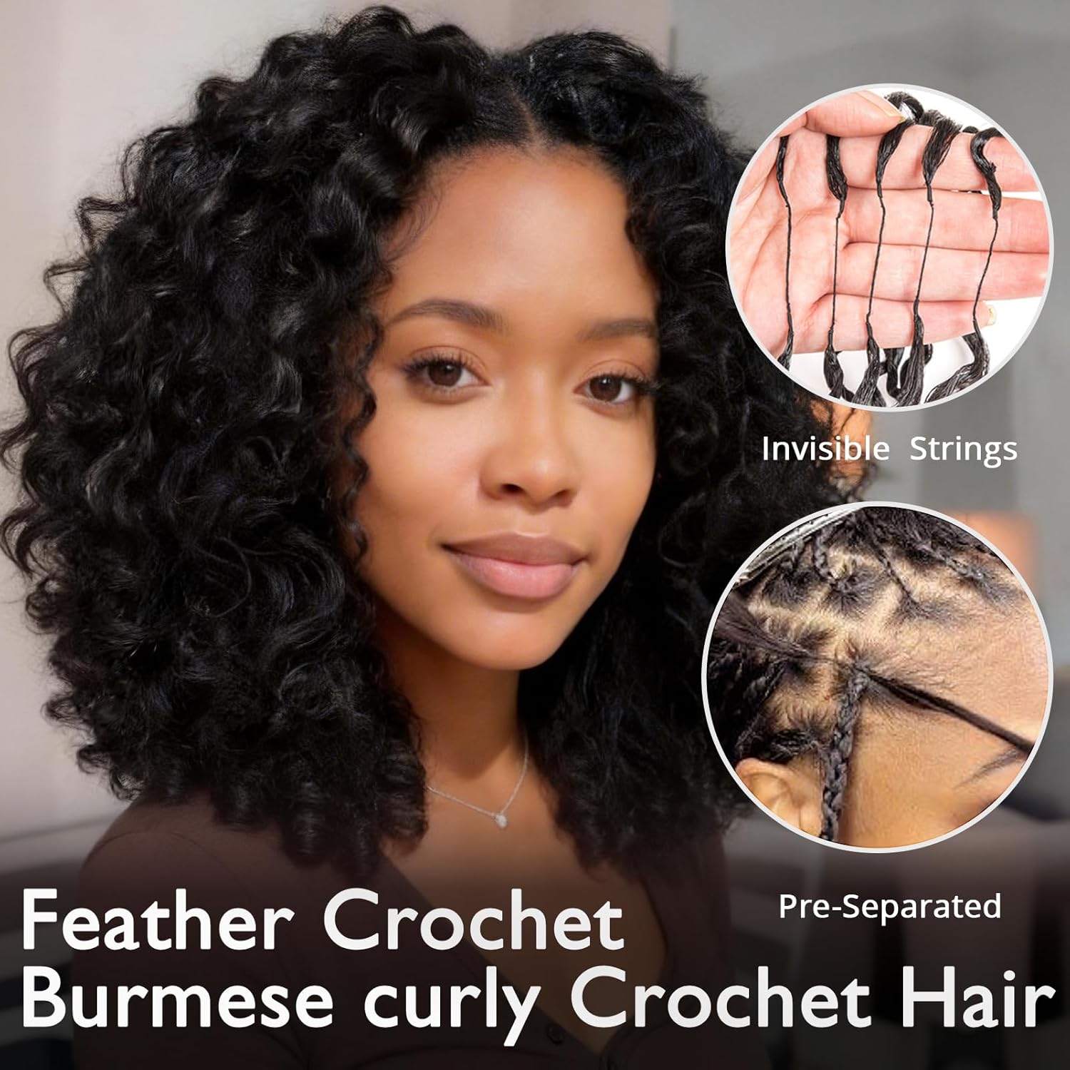 100% Human Hair Feather Croche - огляд і ціна Hair Care Curly Hair